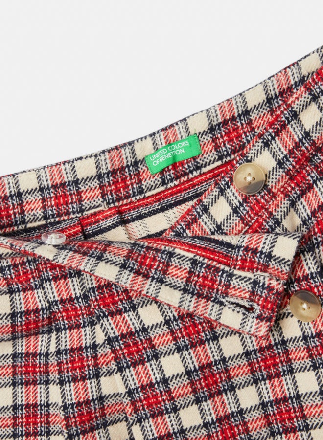 Benetton Girls Check Mini Skirt - Image 2
