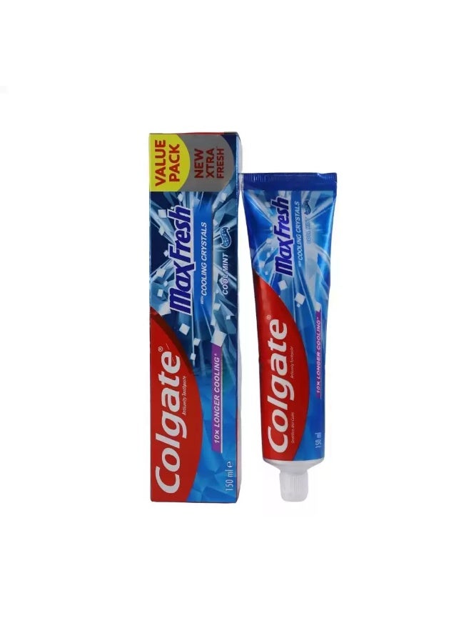 Colgate معجون أسنان كولجيت ماكس فريش مضاد للتسوس بنكهة النعناع البارد 10X تبريد أطول - 150 مل - Image 1
