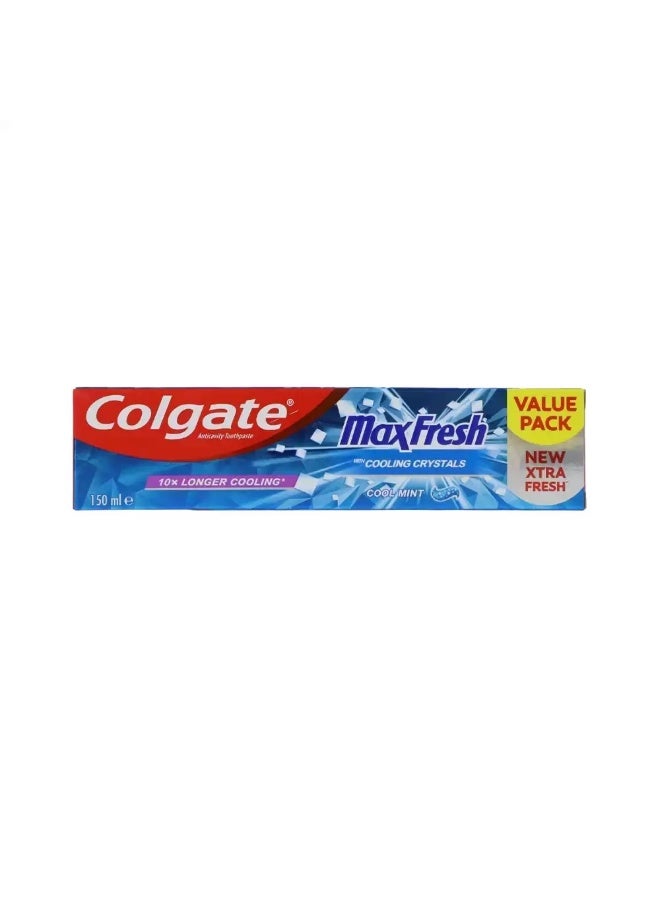 Colgate معجون أسنان كولجيت ماكس فريش مضاد للتسوس بنكهة النعناع البارد 10X تبريد أطول - 150 مل - Image 2
