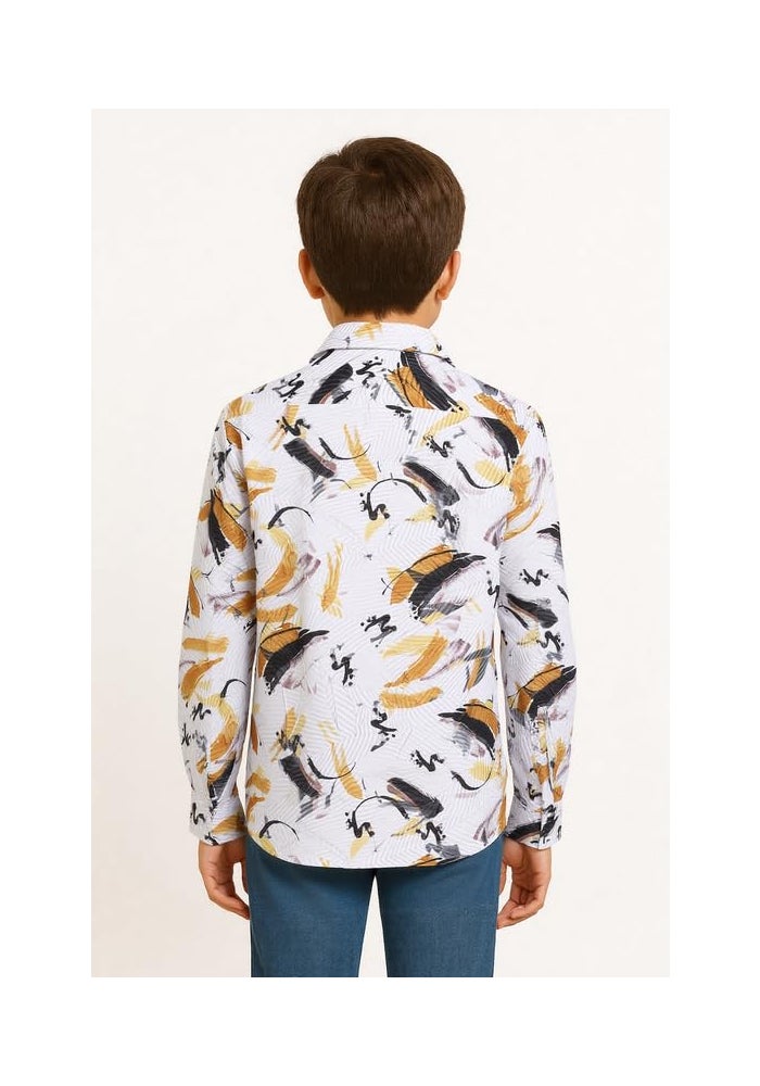 CHARCHIT Boys Cotton Blend Full Sleeves Printed Casual Shirt - Image 2