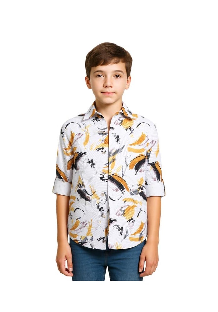 CHARCHIT Boys Cotton Blend Full Sleeves Printed Casual Shirt - Image 1