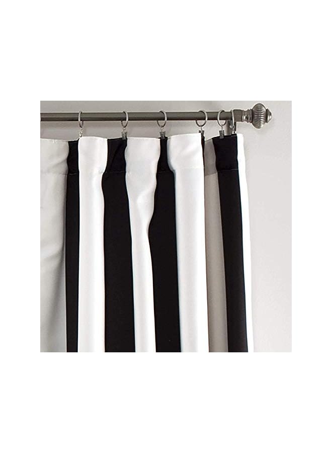 The Bros, Black Wilbur Stripe Room Darkening Window Curtain Panel Pair, 108" x 52", 108 in L - Image 5