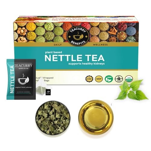 TEACURRY Nettle Leaf Tea Stinging (1 Month Pack, 30 Tea Bags) - Helps With Body Detox and Digestion -Himalayan Nettle Leaf Tea Bags, 45 Grams - Image 1