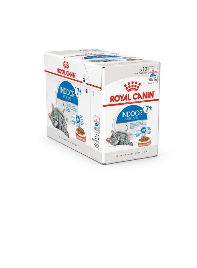ROYAL CANIN Feline Health Nutrition Indoor 7+ (Wet Food - Pouches) 12 x 85 g - Pack of 12 - Image 1