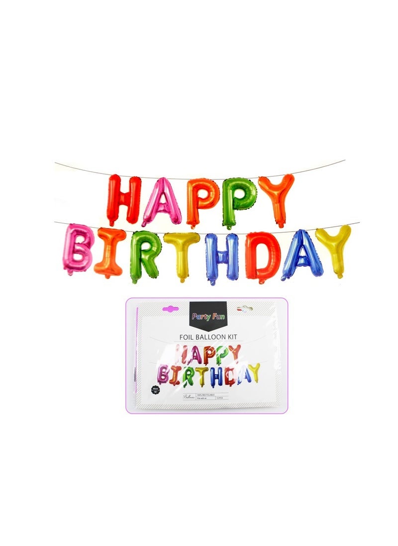 بارتي فن احباط بالون رسالة عيد ميلاد سعيد لون قوس قزح - Image 2