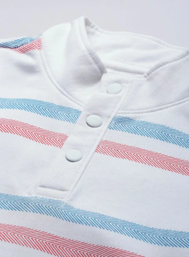 The Indian Garage Co  The Indian Garage Co Men Regular Fit Striped High Neck Full Sleeves Sweatshirt  | Best Price UAE