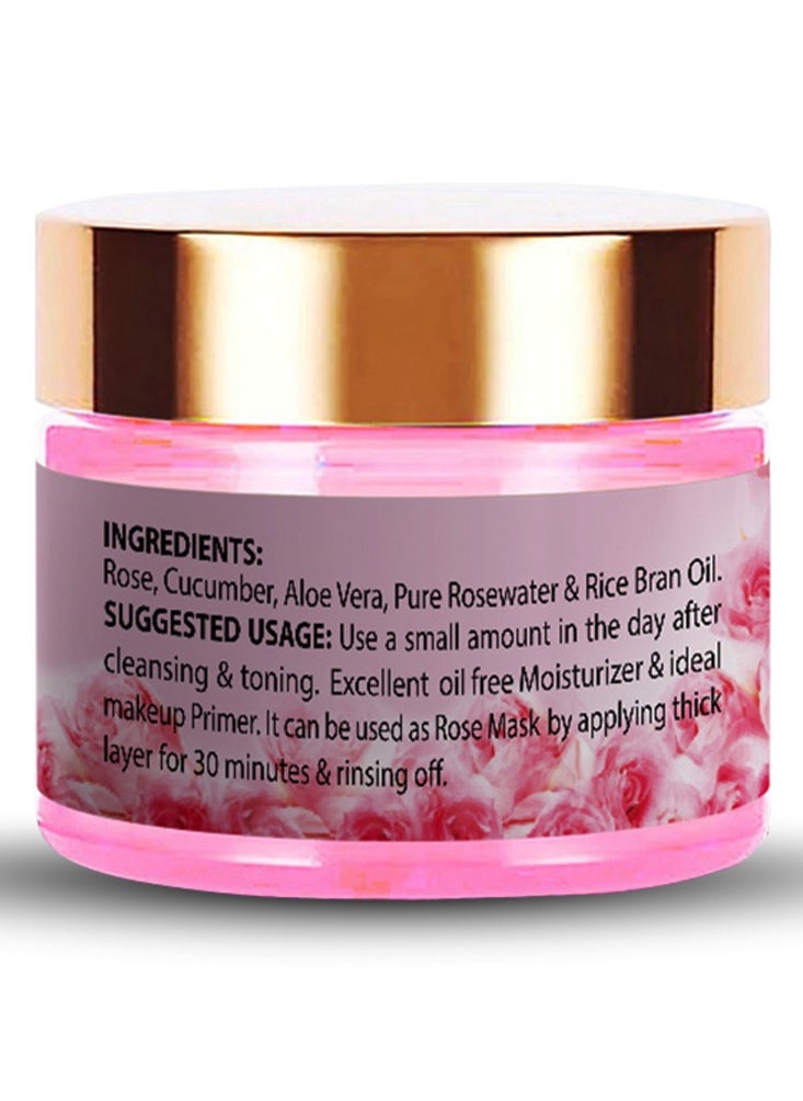 Hair Energy Hair Energy - Rose Face Gel | Oil-Free Moisturizer | Cooling, Hydrating & Refreshing | Aloe Vera, Cucumber & Rice Bran Oil | Ideal for All Skin Types | 30 gm  - Image 2
