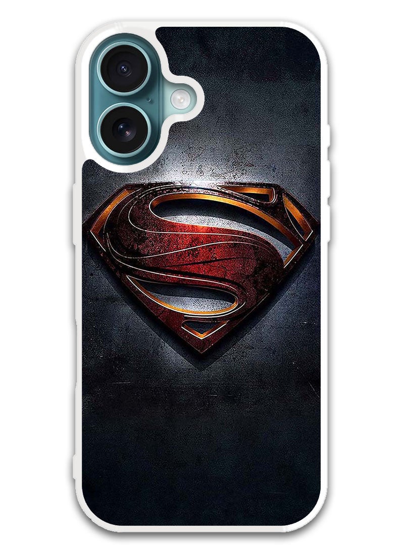 Theodor Protective Case Cover For APPLE IPHONE 16 Plus Supe Man (White Bumper) - Image 1