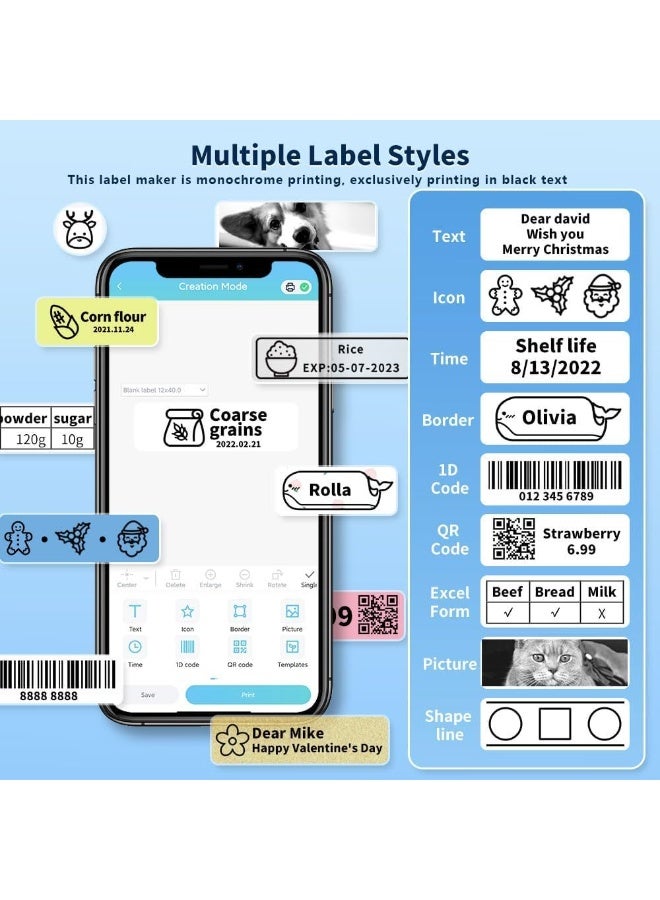 فوميمو جهاز طباعة ملصقات Phomemo D30 مع شريط لاصق – طابعة ملصقات حرارية صغيرة تعمل بتقنية البلوتوث لتنظيم التخزين وطباعة الباركود والعناوين البريدية والمكتب والمنزل – جهاز ملصقات محمول صغير – لون أسود  وإليك نسخة محسّنة تسويقيًا أقوى للّيسـتينج (أفضل للظهور والبيع) 📈:  جهاز طباعة ملصقات Phomemo D30 يعمل بالبلوتوث مع شريط لاصق – طابعة حرارية صغيرة محمولة لطباعة الباركود والعناوين وتنظيم المنزل والمكتب والتخزين – بدون حبر – لون أسود - Image 3