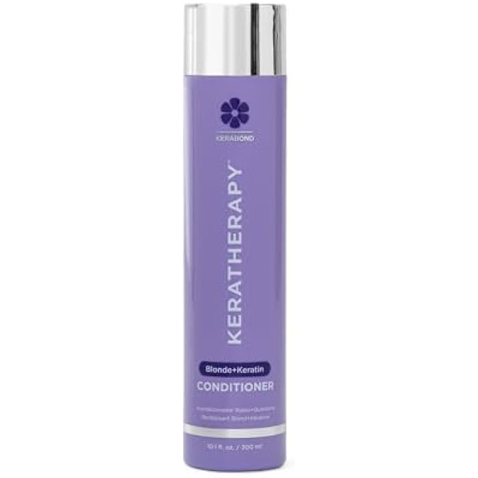 KERATHERAPY KERATIN INFUSED TOTALLY BLONDE VIOLET TONING CONDITIONER, 10.1 FL. OZ, 300 ML - KERATIN THERAPY PURPLE CONDITIONER FOR BLONDE HAIR, BRASSY, SILVER, & HIGHLIGHTED - SULFATE & PARABEN FREE - Image 2