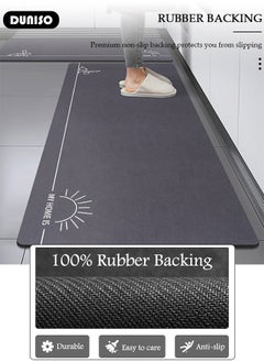 DUNISO 2 PCS  Kitchen Mats and Rugs Set , Non Slip Heavy Duty Standing Mat, Quick Dry Diatom Mud Floor Mat,  Extra Soft and Absorbent Floor Mats for  Kitchen, Bath, Office, Laundry(40*60cm+40*120cm)  - Image 2