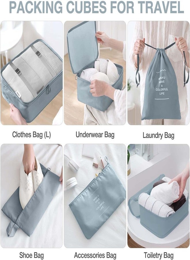 Afrodite 7 Set Packing Cubes, Travel Essentials for Carry On, Lightweight Essential Travel Luggage Packing Organizers, Clothes and Shoes,Cube with Zipper, Travel Accessories with A Shoe Bag (Grey) - Image 3