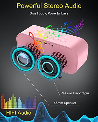 AFK Alarm Clock with Bluetooth Speaker for Bedroom,Small Digital Clock with Dual Alarms,Snooze,Mirror LED Display for Girls,Adults. - Image 5