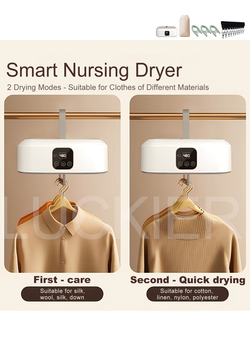 LUCKIER 600W Mini Portable Dryer for Apartment,Travel,Dorm,hotel,RV.Portable Dryer Machine With Timing Function Equipped.Easy to Use Dryer Bag for Delicate Garments, Underwear, Baby Clothes  - Image 5