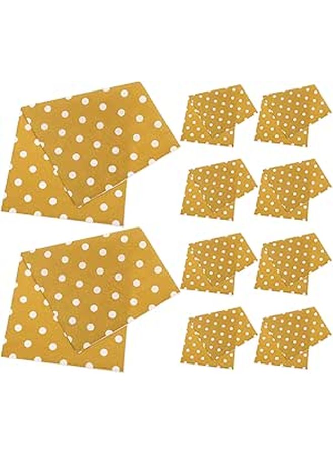 Toyvian 16pcs 3-Layer Printed Gold Dot Party Napkins Disposable Absorbent Dinner Serviettes - Image 1