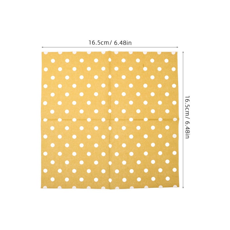 Toyvian 16pcs 3-Layer Printed Gold Dot Party Napkins Disposable Absorbent Dinner Serviettes - Image 3
