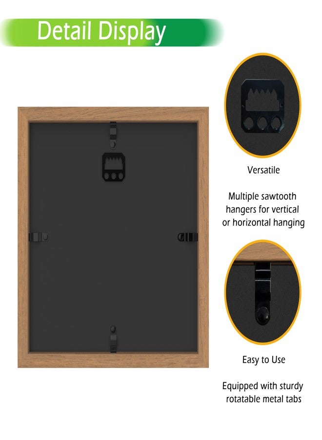 FrameWorks 8” x 8” Golden Oak Wooden Shadow Box Frame - Display Case with Soft Felt Back, Memory Box with Tempered Glass, Display Box with Elegant White Ball Push Pins, Wooden Flower Box - Image 3