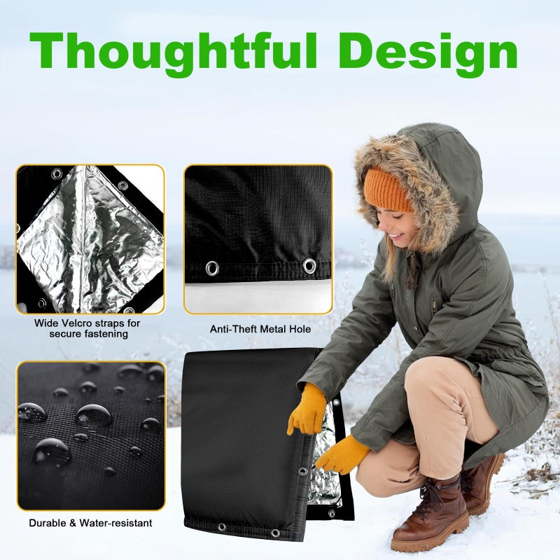 Adamoss Backflow Preventer Insulated Cover (5F) 6-Layer Fabric Pipe Insulation Cover for Water Well Pump and Sprinkler Valve Winter Freeze Protection UV Coated (16" W X 20" H) - Image 3