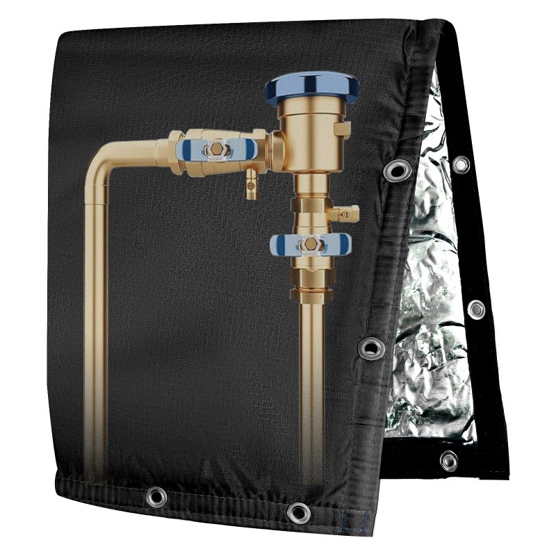 Adamoss Backflow Preventer Insulated Cover (5F) 6-Layer Fabric Pipe Insulation Cover for Water Well Pump and Sprinkler Valve Winter Freeze Protection UV Coated (16" W X 20" H) - Image 1