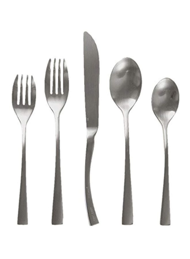 Knork Matte 20-Piece Flatware Set, Silver - Image 1
