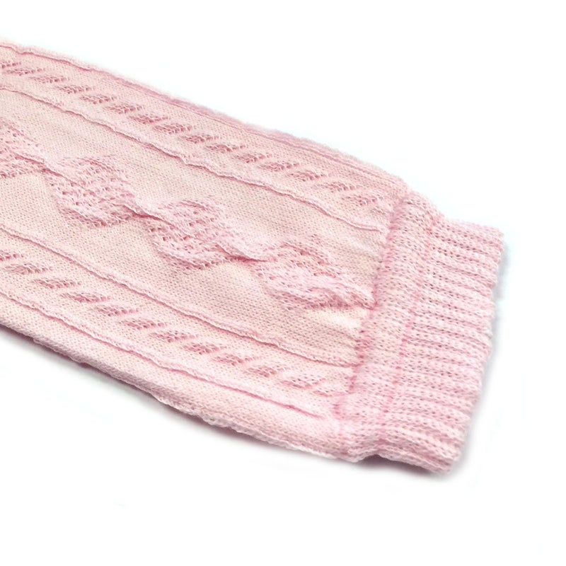allydrew Solid Baby Leg Warmer & Solid Toddler Leg Warmer for Boys & Girls, Cable Knit Light Pink - Image 2
