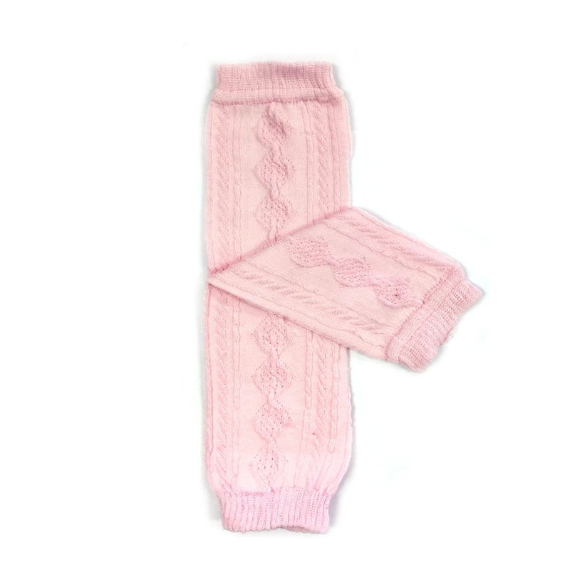 allydrew Solid Baby Leg Warmer & Solid Toddler Leg Warmer for Boys & Girls, Cable Knit Light Pink - Image 1