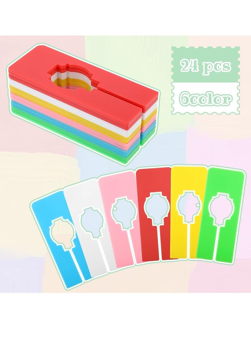 Closet Rack Dividers 24Pcs Clothing Size Hanger Dividers with a Bonus Marker Closet Organizers Clothing Dividers Labels Writable Closet Divider Set for Sorting Clothes Size 6 Colors  - Image 5
