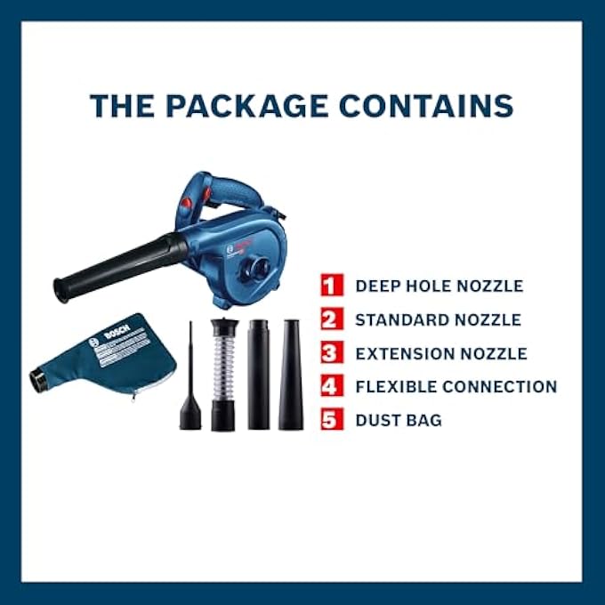 BOSCH GBL 82-270 PROFESSIONAL BLOWER WITH DUST EXTRACTION - HEAVY DUTY - (820 W, 2.25KG) (BLUE) - Image 2