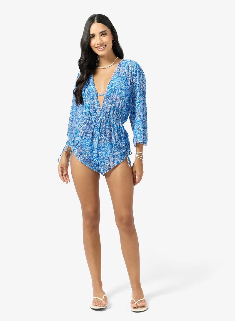 Ginger 3 PC Floral Bikini with Cover Up Set - Image 1