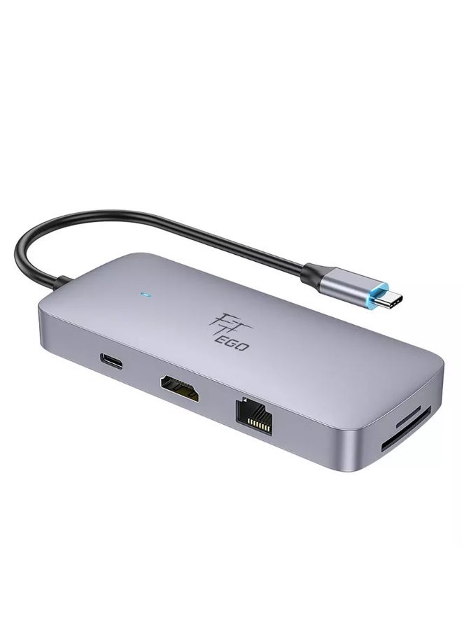 FTTEGO FTT EGO HB32 Season Type-C 8 in 1 multi function converter | Grey - Image 5