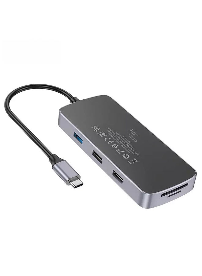 FTTEGO FTT EGO HB32 Season Type-C 8 in 1 multi function converter | Grey - Image 3