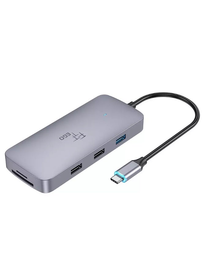 FTTEGO FTT EGO HB32 Season Type-C 8 in 1 multi function converter | Grey - Image 1