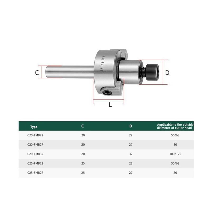 C20 FMB27 مقبض أداة طحن نهاية مستقيمة لـ BAP 300R 400R مقاس 50 مم 63 مم - Image 3