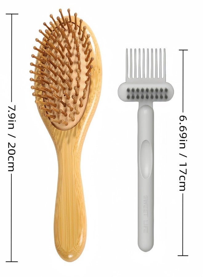 LAYXLDZ Comb and Comb cleaning brush Set,suitable for all hair types,Dual-purpose scalp massage comb that can be used both dry and wet,2-in-1 Cleaning Claws and High-hardness Bristles,Ergonomic Handle - Image 2