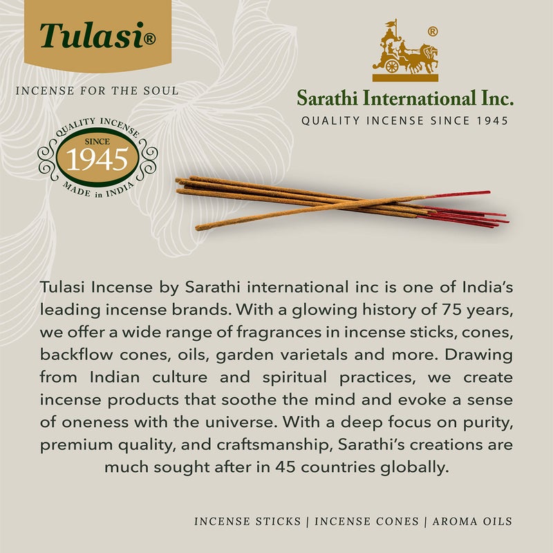 Tulasi Premium Aromatherapy Incense Sticks - Energising, Relaxing, Refreshing, Sensuality, Meditation & Stress Relief Mixed Scents, Hand Rolled with Natural Oils 120 Incense Sticks, 6 in 1 Gift Pack - Image 3
