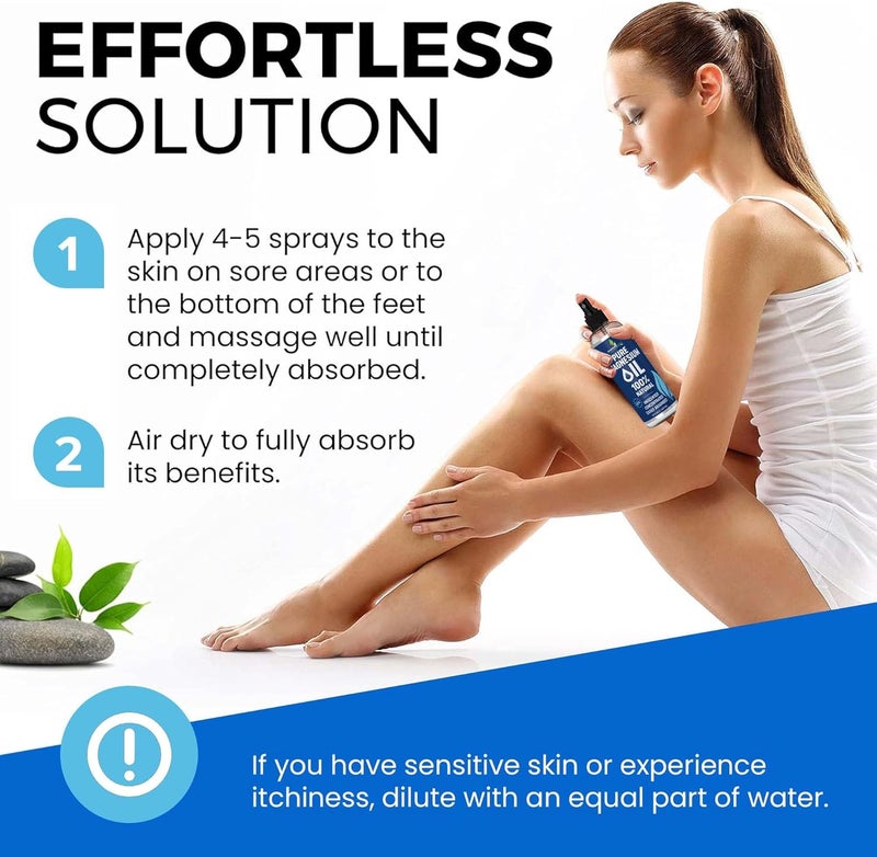 essentiallybased Pure Magnesium Oil Spray 8oz - Topical Magnesium Spray for Sleep Extra Strength - Less Sting - Less Itch - 100% Natural and Organic Oil - Made in USA - Image 4