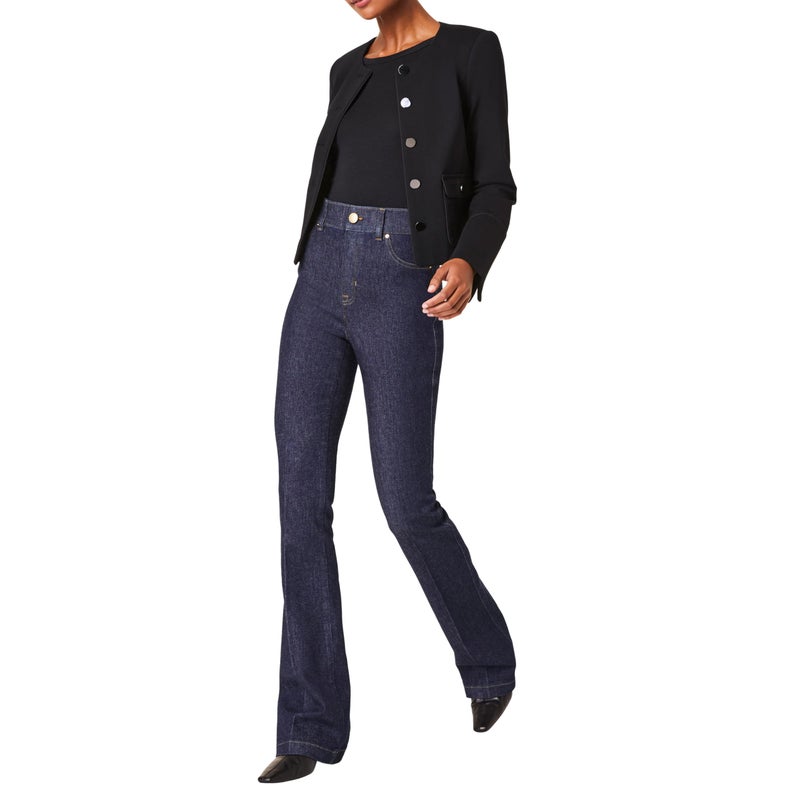 SPANX SPANXshape Original EveryWear Flare Jeans - Core Shaping for Women - High-Rise - Pull-On Denim - Raw Indigo Wash - Medium - Image 1