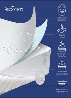 Gilbins 100% Natural Cotton Fleetwood Cotton Mattress Cover, Zips Around The Mattress  - Image 2
