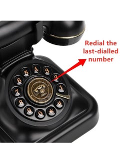 Generic Black Vintage Retro Telephone, Classic Old-Fashioned Landline Phone with Rotary Dial, Vintage Decorative Telephone for Home and Office Decor  - Image 3