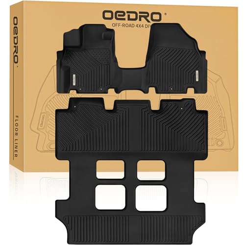 OEDRO Floor Mats Fit for 20112017 Honda Odyssey 3 Row Liners Set Black AllWeather Includes Car Floor Liners 1st and 2nd 3rd Row Full Set