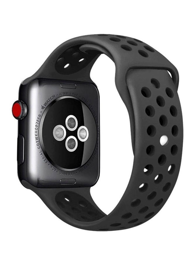 vesus - Silicone Nike Design Sport Band for Apple Watch 42/44/45mm Black - Image 1