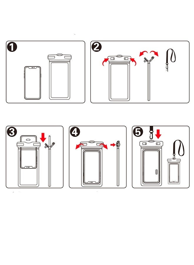 JCB CHIC IPX8 Waterproof Phone Pouch，Universal Waterproof Phone Case with Lanyard, Floating Dry Bag with Clear Window，Touch-Sensitive Waterproof Phone Holder for Water Activities - Image 4