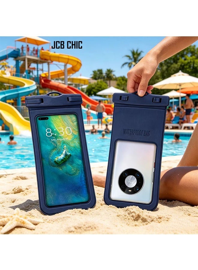 JCB CHIC IPX8 Waterproof Phone Pouch，Universal Waterproof Phone Case with Lanyard, Floating Dry Bag with Clear Window，Touch-Sensitive Waterproof Phone Holder for Water Activities - Image 1