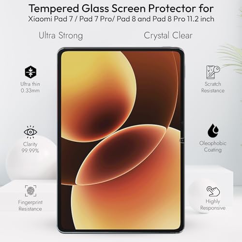 Robustrion Tempered Glass for Xiaomi Pad 8/8 Pro / 7/7 Pro 11.2 inch Screen Protector Guard for Xiaomi Mi Pad 7/8 / 7 Pro / 8 Pro 11.2 inch - 1 Pack - Image 3