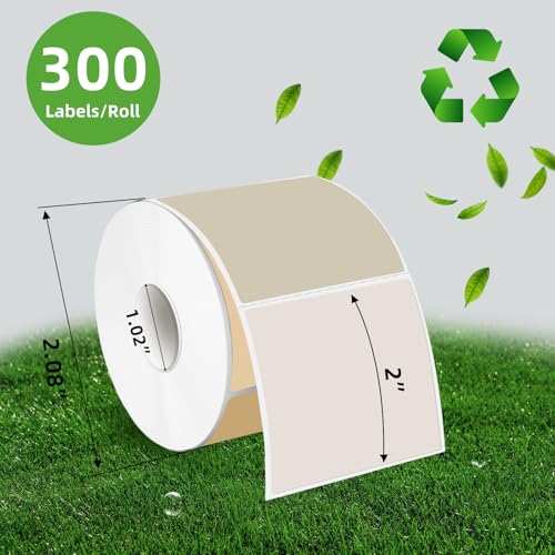 YEGAWEN Square Thermal Labels Stickers 2" x 2", Self-Adhesive Waterproof Square Direct Thermal Labels Stickers, Perforation Line Design- 300 Sheets/Autumn Colors - Image 2