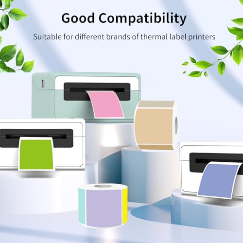 YEGAWEN Square Thermal Labels Stickers 2" x 2", Self-Adhesive Waterproof Square Direct Thermal Labels Stickers, Perforation Line Design- 300 Sheets/Autumn Colors - Image 4