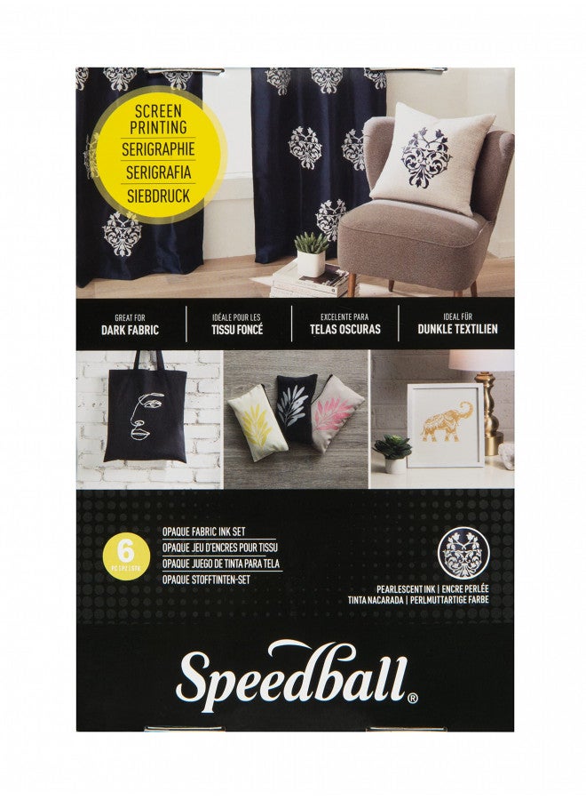 Speedball Fabric Screen Printing Ink Starter Set, Opaque, 6-Colors, 4-Ounce Jars, Silver, Raspberry, Blue Topaz, Citrine, Pearly White, and Black Pearl for T-Shirt and Silkscreen Printmaking - Image 3