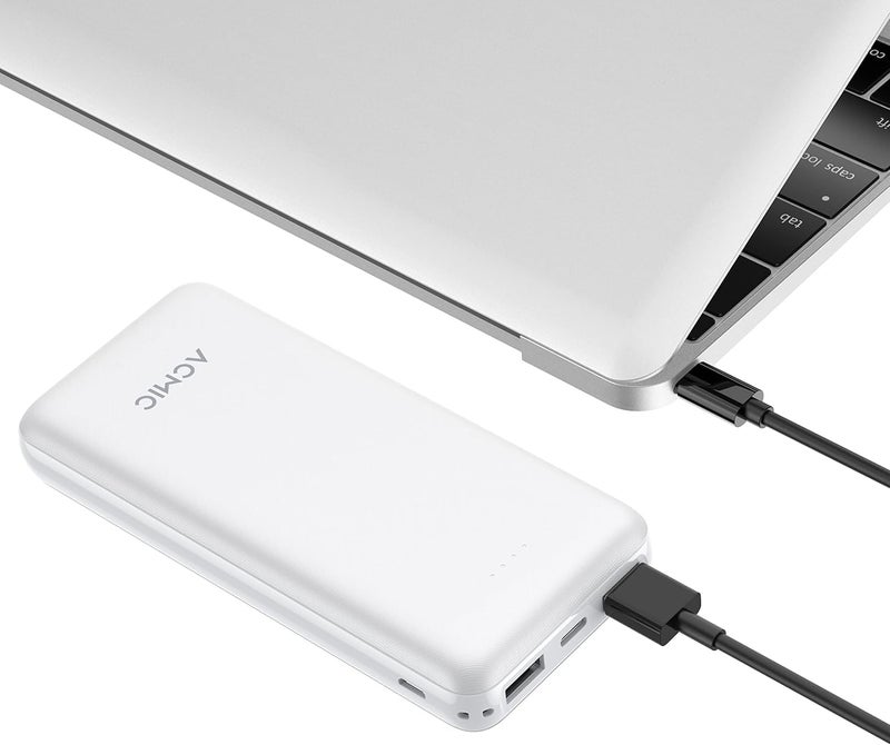 ACMIC Power Bank 20000mAh, Portable Charger Fast Charging Battery Pack Cell Phone Charger Dual Voltage Compact Powerbank, 2 USB C 2.0 QI Quick Charge Battery Pack for iPhone, Samsung and Huawei - Image 4