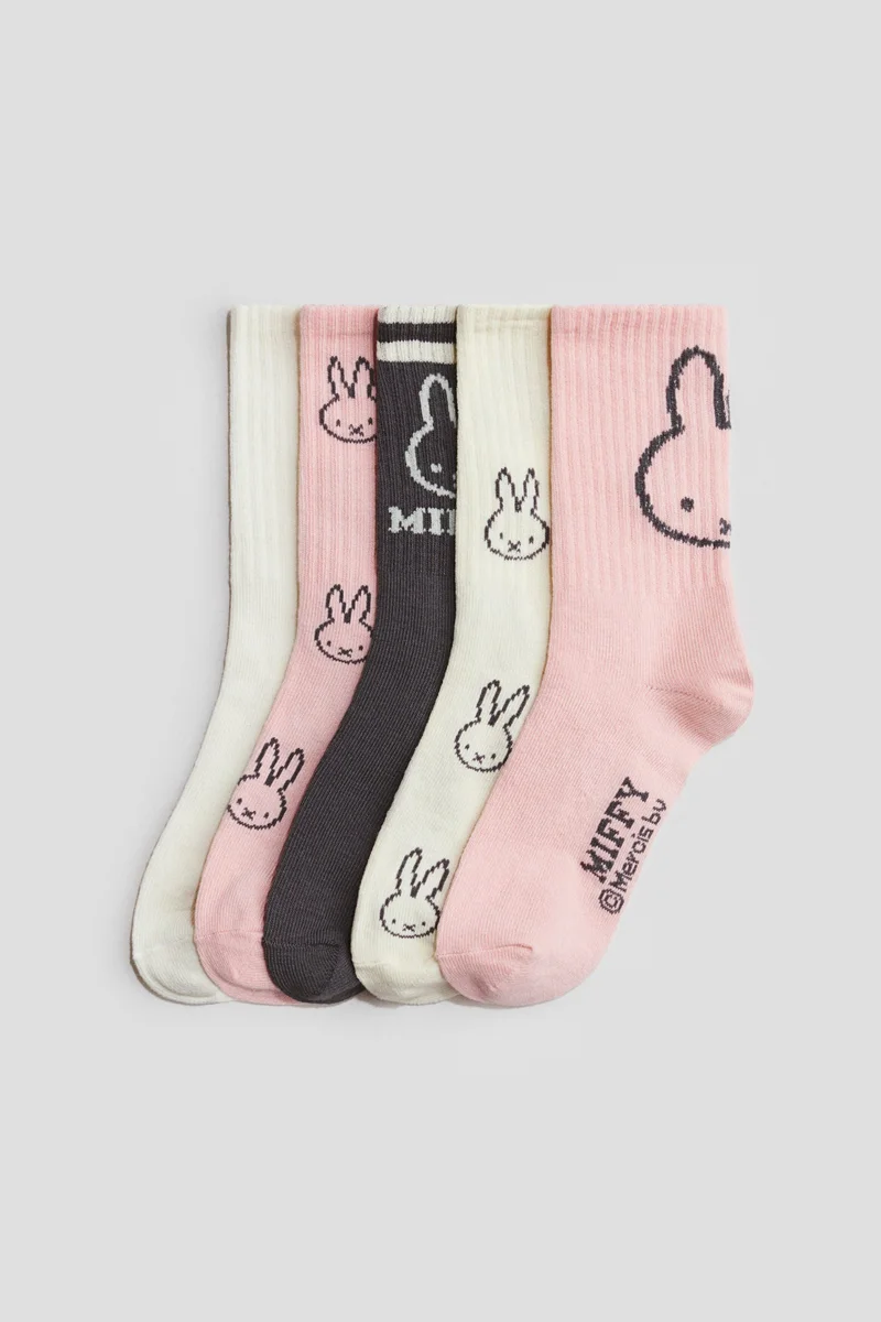 H&M 5-pack motif-detail socks