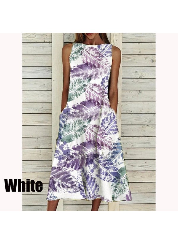 Generic Elegant Floral Print Womens Dress 2021 Summer New Style Dresses For Women Vintage Fashion Ladies Vestidos White  - Image 1